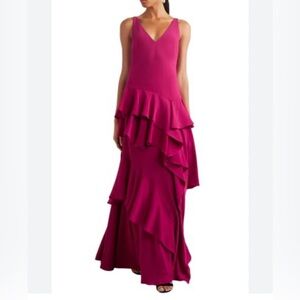 HALSTON Heritage berry-hued statement gown